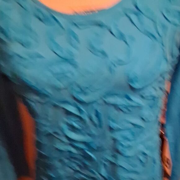NWT Cable & Gauge Turquoise Textured Blouse Medium - Picture 11 of 13